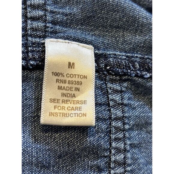 Studio West Womens Denim Patchwork Skirt Medium Cotton Y2K Boho Festival - Picture 4 of 7